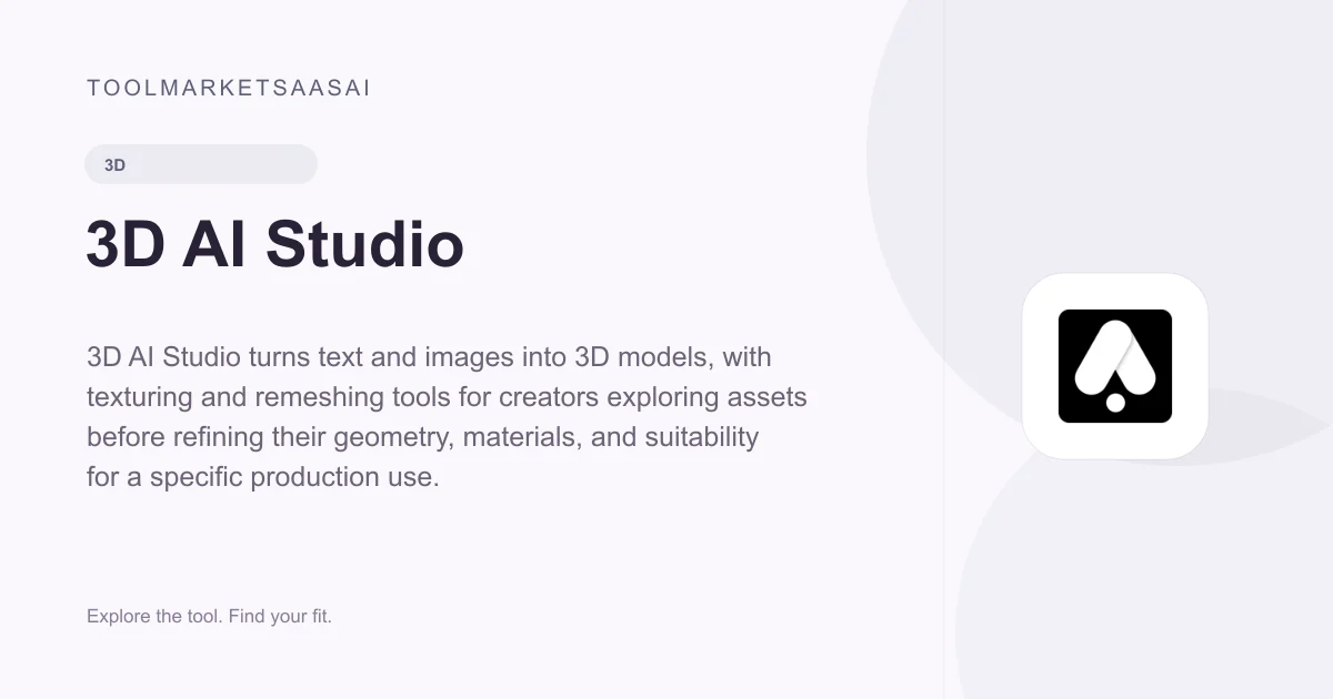Editorial illustration for 3D AI Studio