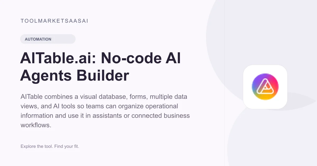 Editorial illustration for AlTable.ai: No-code Al Agents Builder