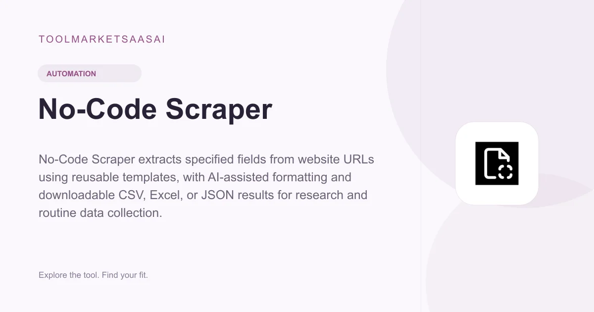 Editorial illustration for No-Code Scraper