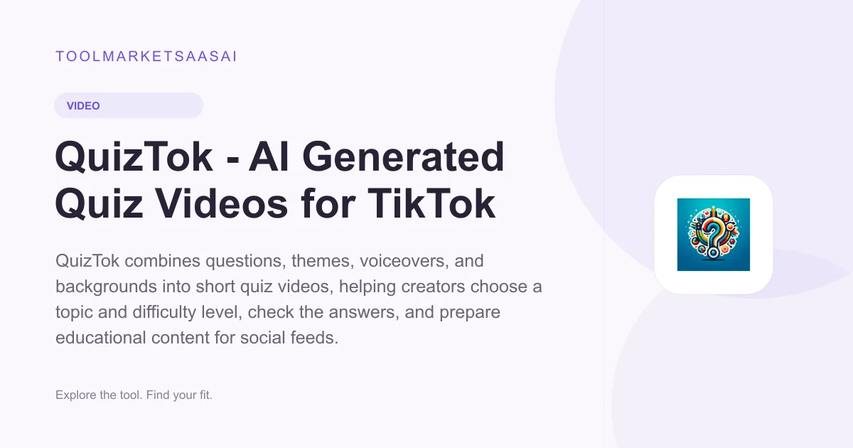 Editorial illustration for QuizTok - AI Generated Quiz Videos for TikTok