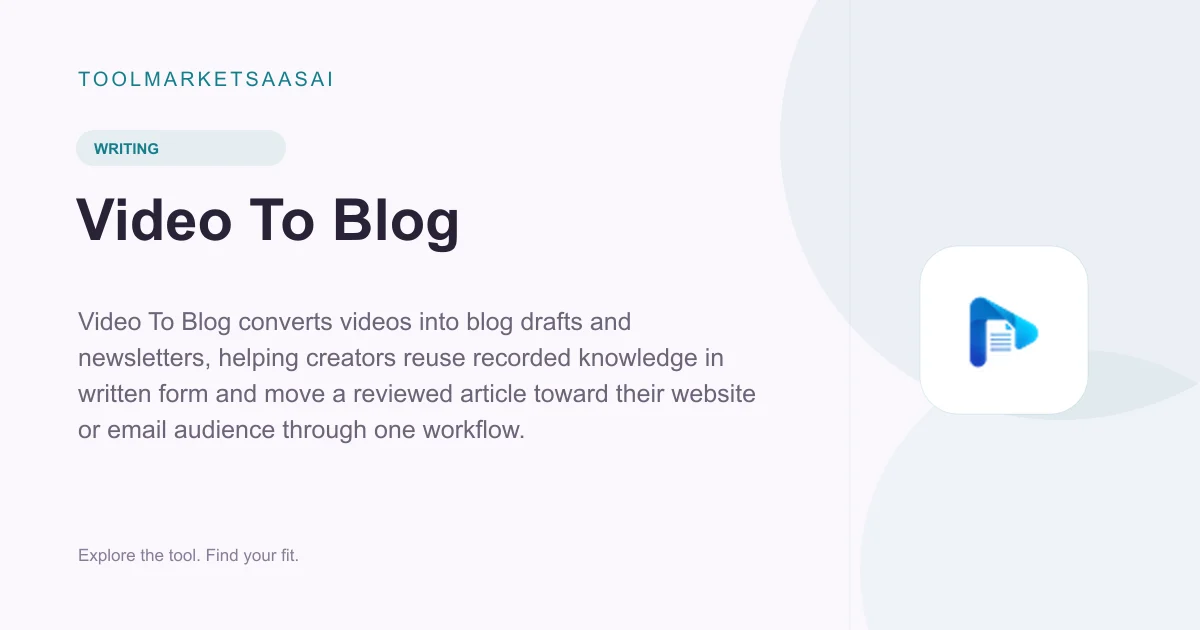 Editorial illustration for Video To Blog