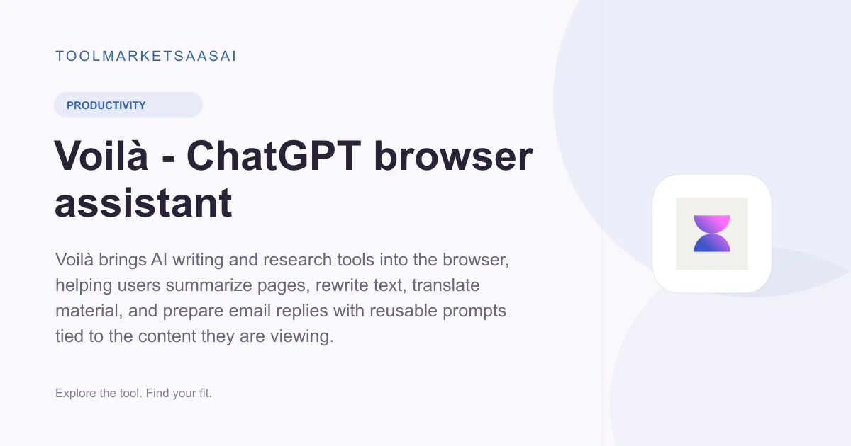 Editorial illustration for Voilà - ChatGPT browser assistant